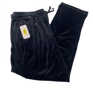 ✅New ALLISON DALEY Womens Black Velour Jogger Loose Pants